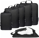 BAGAIL 6 Set 70D Ultralight Compression Packing Cubes Packing Organizer with Shoe Bag for Travel Accessories Luggage Suitcase Backpack Bagail STORAGE_BAG Black